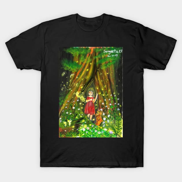 discover magic magical children story illustration acrylic painting T-Shirt by Sangeetacs